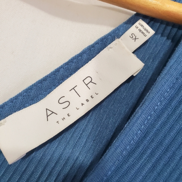 ASTR Wrap Front Wide Leg Jumpsuit in Steel Blue - Picture 5 of 6